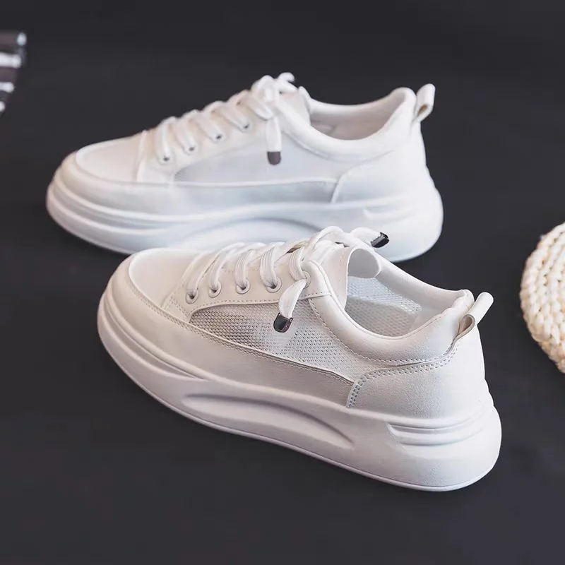 

Shoes Women's Sneakers Fashion Lace-Up Casual Shoes Women Flats Soft Sole White Sneakers Women Platform Shoes Zapatillas Mujer