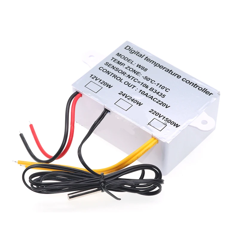 Javino 디지털 LED 온도 컨트롤러, 온도 조절기 제어 스위치 센서, AC220V, DC12V, 10A