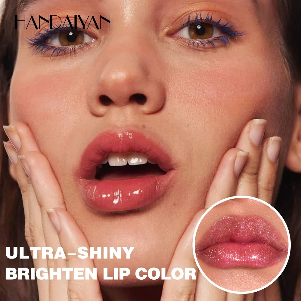Brillo labial nacarado color café oscuro, aceite labial hidratante, laca labial con efecto espejo, labios brillantes y voluminizadores, maquillaje de larga duración._voghion.com
