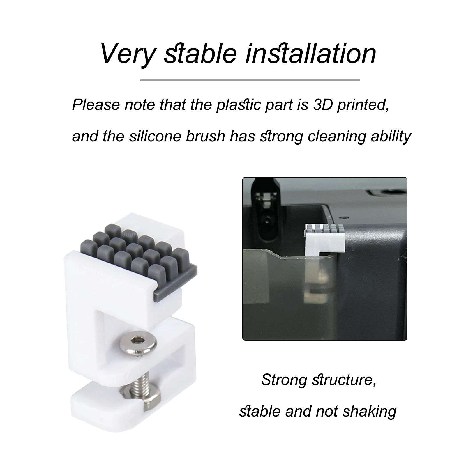 thumbnail image 2 of BAMBU LAB P1/X1 Series Nozzle Wiper With 2PCS Extra Silicone Brush Replacement,Heatbed Nozzle 2 of 11