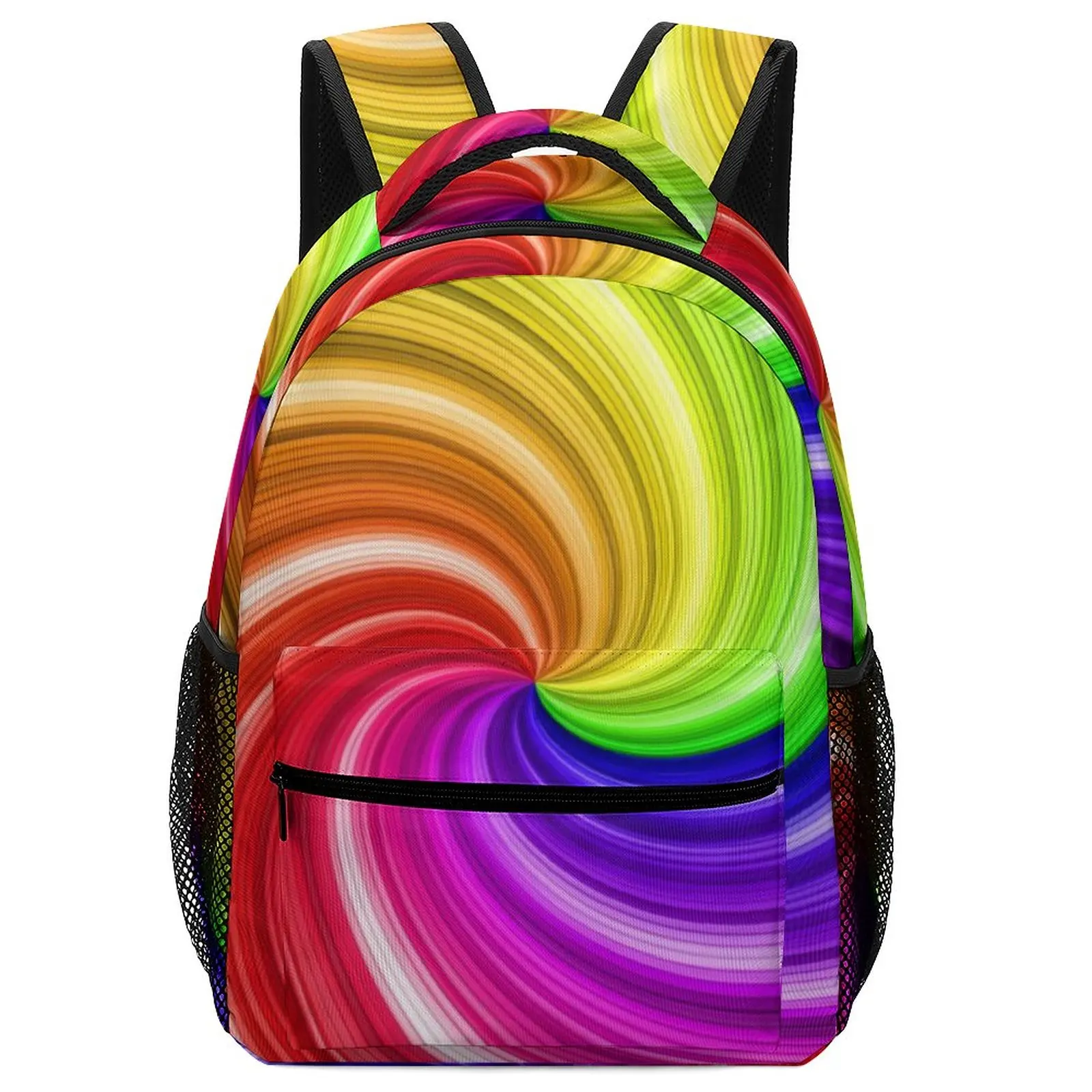 

Rainbow Swirl Art Backpack Colorful Tie Dye Workout Backpacks Girl Colorful Large School Bags Cool Rucksack