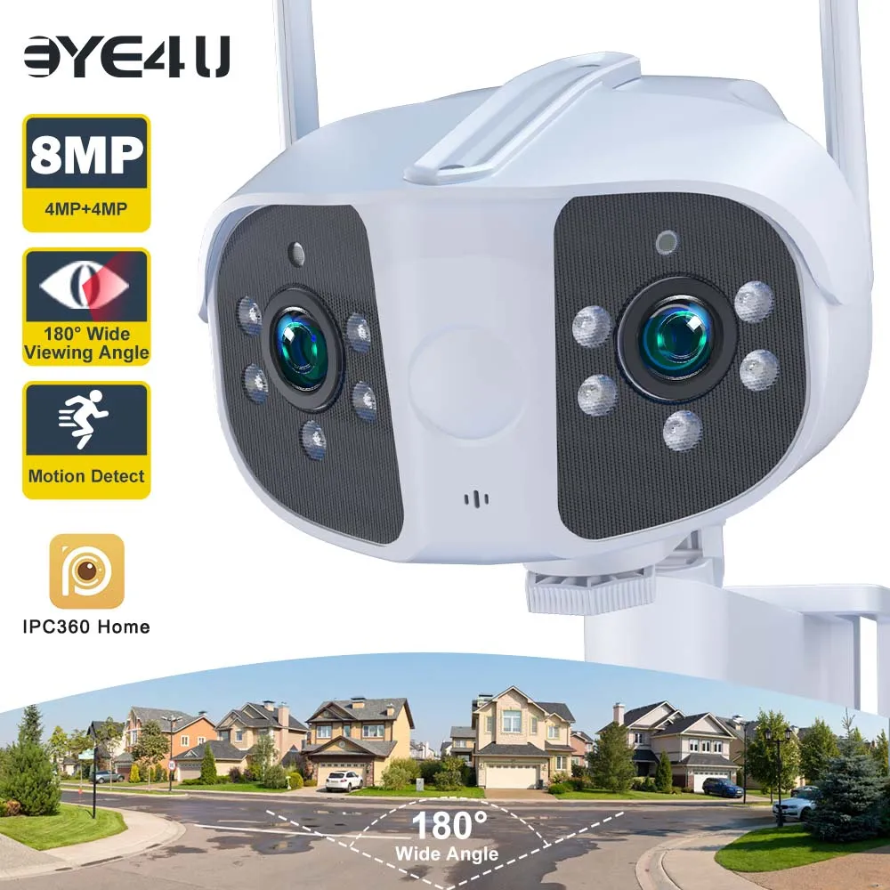 Curated visual reference: Visual Reference: 4K 8Mp Binocular WiFi Camera Outdoorfixed 180 Wide Angle Motion