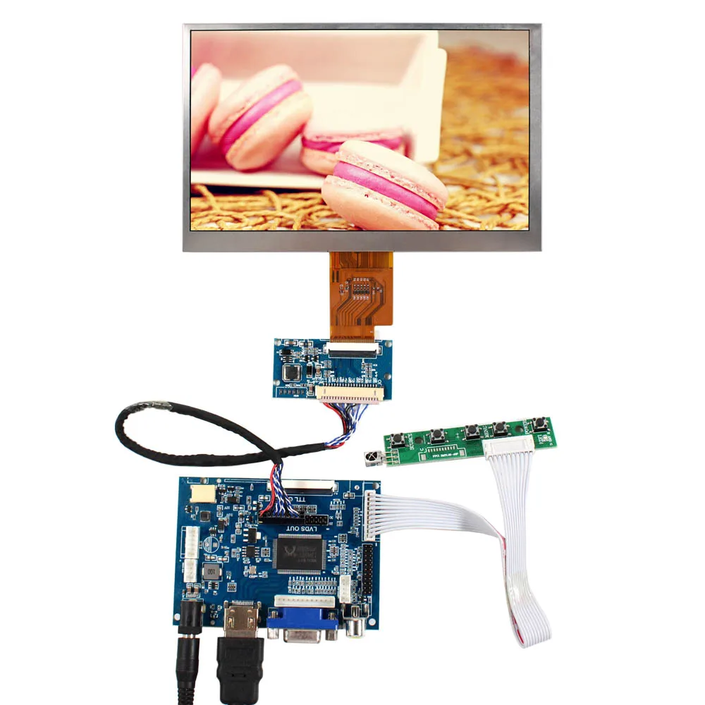 

7 inch 1024x600 AT070TNA2 TFT LCD Screen and HD MI VGA AV LCD Controller Board
