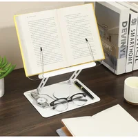 Adjustable Reading Stand360360-Degree Rotating Book Stand Foldable Desktop Bookshelf Elastic Clip Page Neck Protection Book Stan - Image 2
