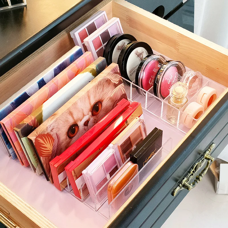 2pcs/1set Eyepowder Organizer Rack Eyeshadow Palette Storage Tray Makeup Tools Compartment Holder For Women Cosmetics Organizer