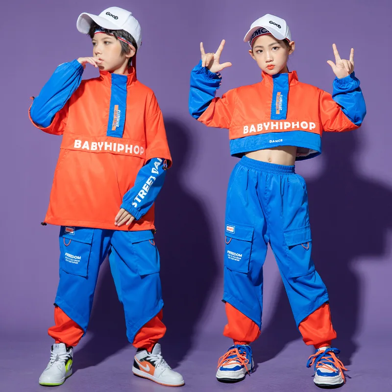 

Children Hip Hop Dance Costume Girls Jazz Performance Clothes Boys Long Sleeves Tops Pants Fashion Suit Stage Clothing BL11672