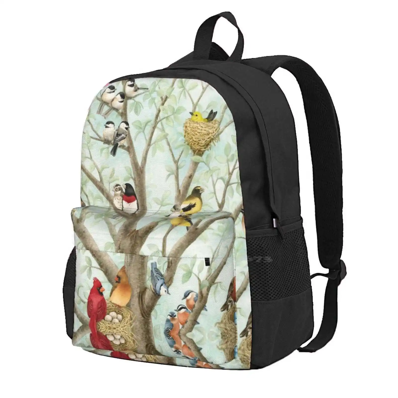 

Bird Tree Backpack For Student School Laptop Travel Bag Tree Cardinal Blue Jay Blue Bird Grosbeak Goldfinch Chickadee Waxwing