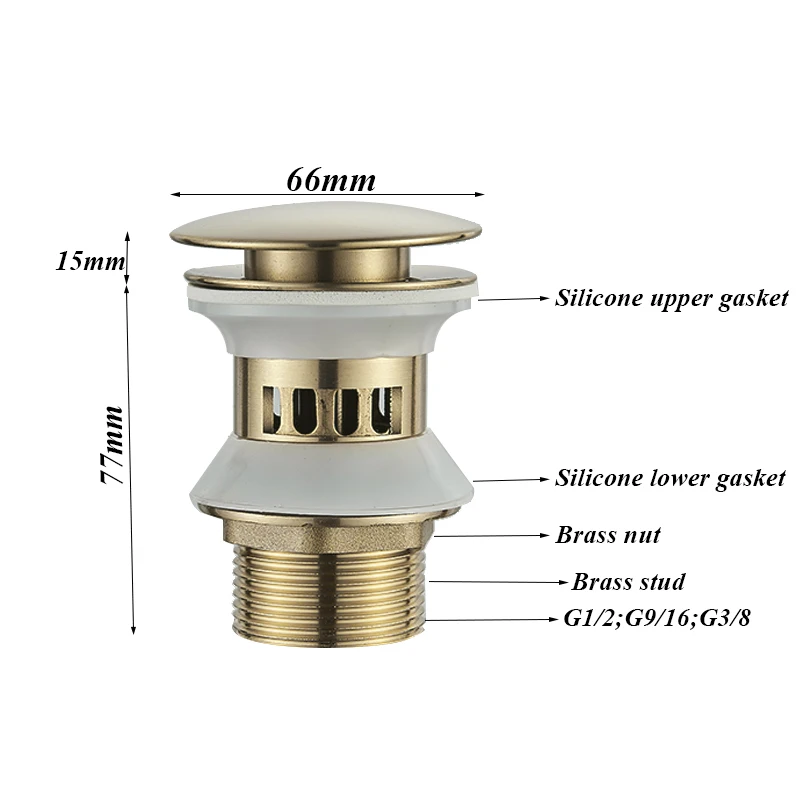 Basin Pop-up Drain Filter Brass Bathroom Strainer Bounce Core Bath Stopper Shower Filters Catcher Kitchen Sink Drain Accessories