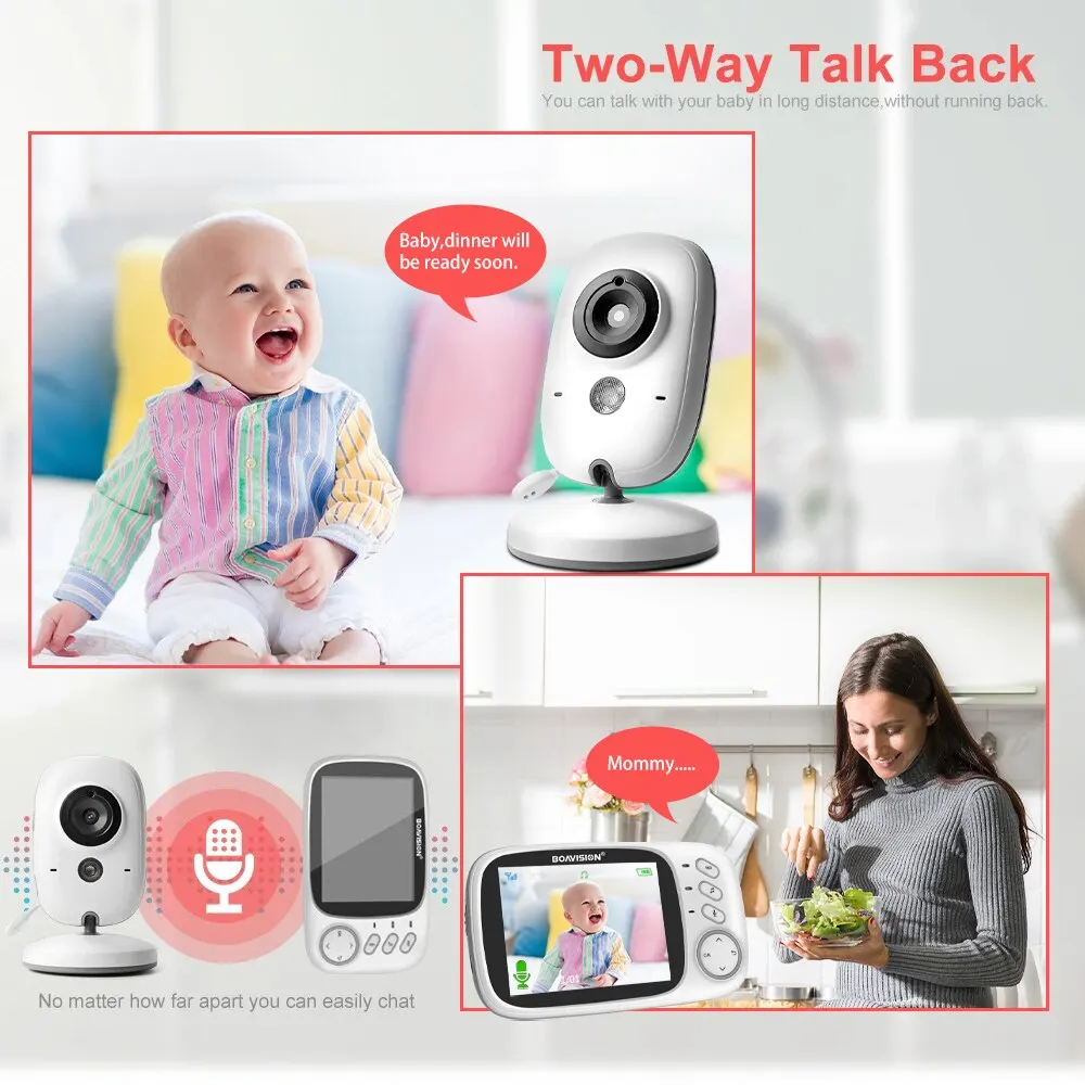 Vb603 Video Baby phone 2,4g drahtlos mit 3,2 Zoll LCD 2-Wege-Audio-Talk Nachtsicht überwachung Überwachungs kamera Babysitter