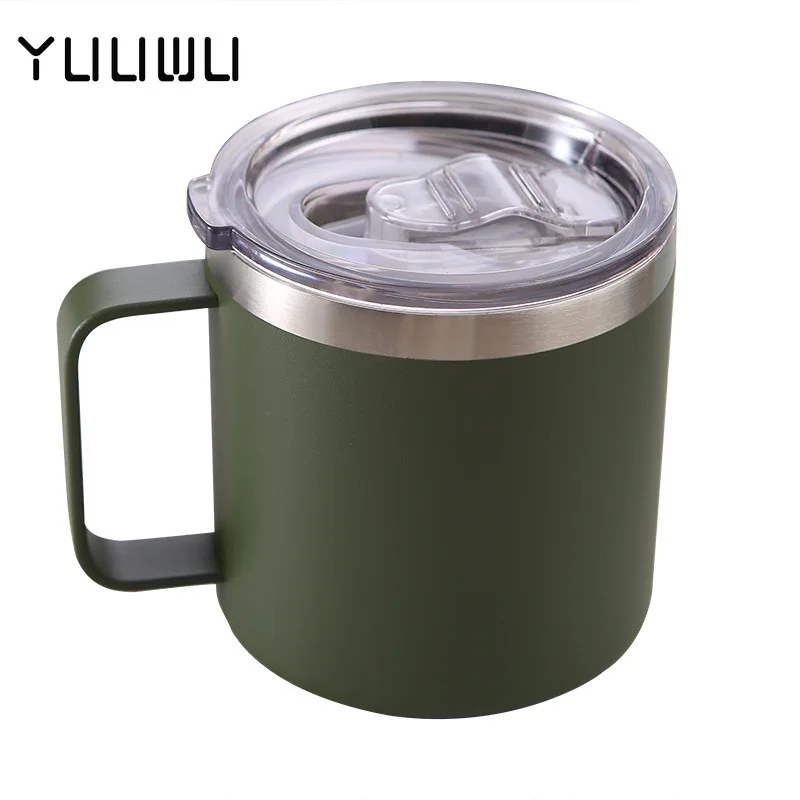14 Oz Coffee Mug Vacuum Insulated Camping Mug with Lid Double Wall Stainless  Steel Travel Tumbler Cup Coffee Thermos - AliExpress