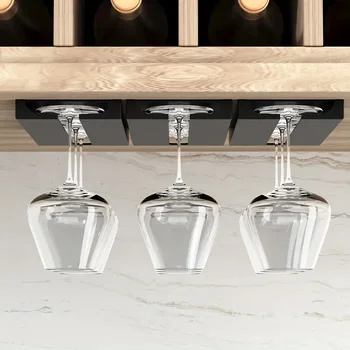 Under Cabinet Wine Glass Holder Multifunctional Stemware Rack for Kitchen Bar Storage Kitchen Storage Cabinet Storage Rack 2