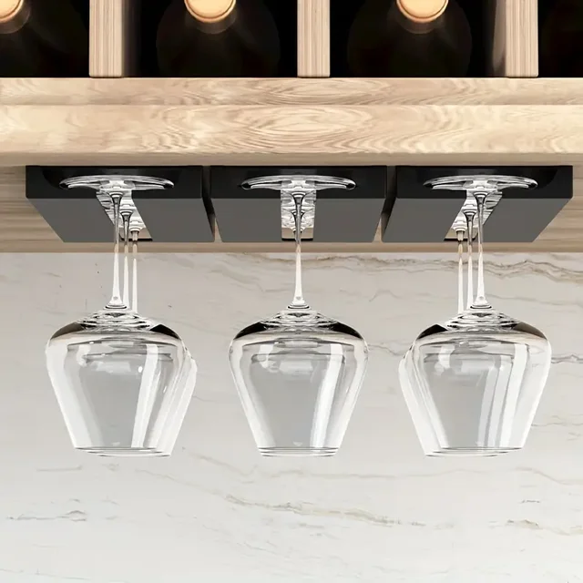 Under Cabinet Wine Glass Holder Multifunctional Stemware Rack for Kitchen Bar Storage Kitchen Storage Cabinet Storage Rack 2