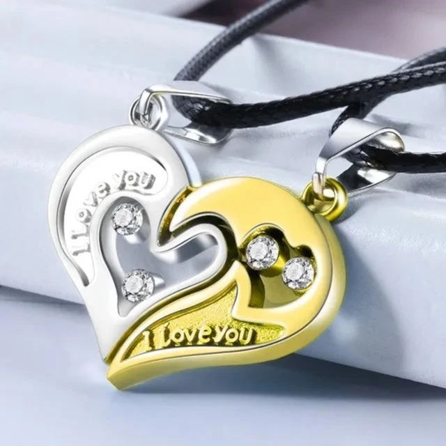 2pcs Magnetic Heart Shaped Couple Necklace For Women, Valentine's Day  Sweater Chain, Best Friends, Party Gift Jewelry