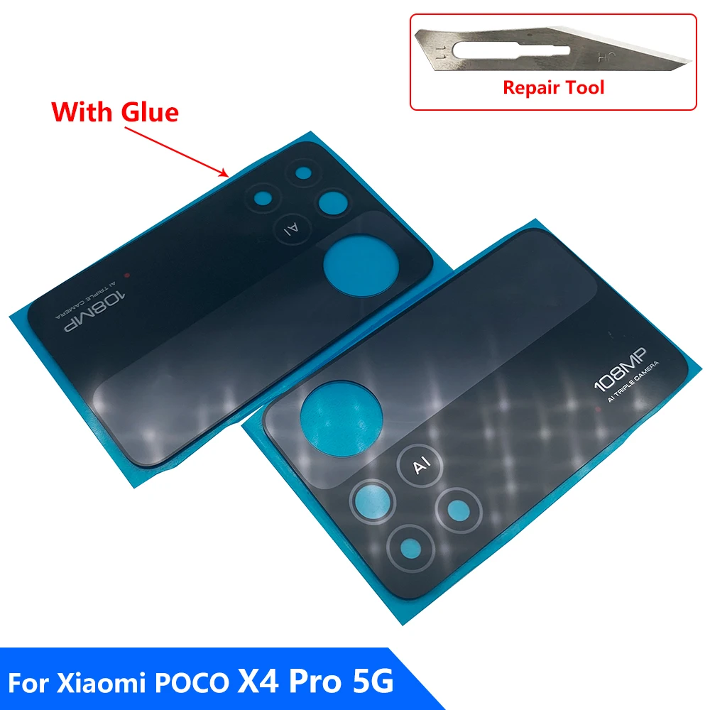 

50 шт./партия, стеклянные объективы для задней камеры Xiaomi Poco X4 Pro