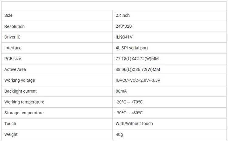 2,4 "2,4 zoll 240x320 SPI TFT Serial Port Modul 5V/3,3V PCB Adapter Micro SD Karte ILI9341/ST7789V LCD Display Für Arduino – Detail 1