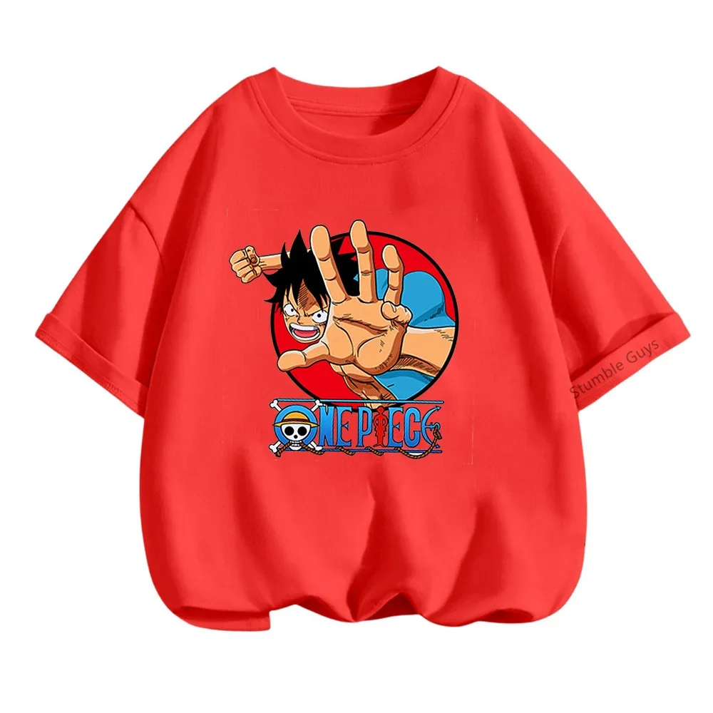 thumbnail image 1 of Camiseta de una pieza de Anime para adolescentes, camisetas de manga corta de verano, ropa para niños, camisetas de Luffy para niñas, camisetas de Sonic, 1 of 4