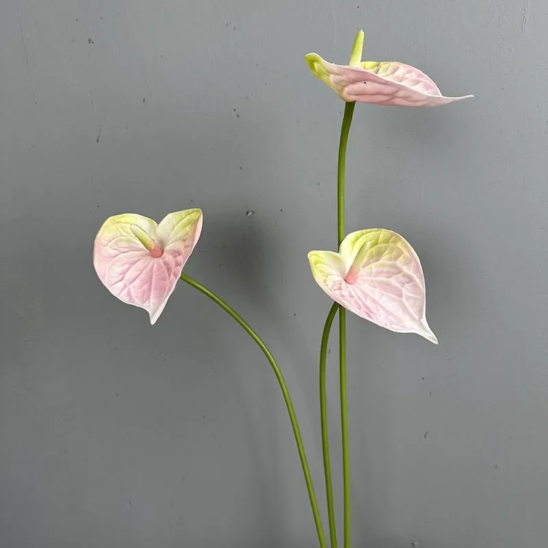 20 Fiori Artificiali Di Anthurium Vera Tocca - Finti In PU, Lunghi 32 Cm, Bouquet Bianco Per Decorazioni Casa E Matrimoni