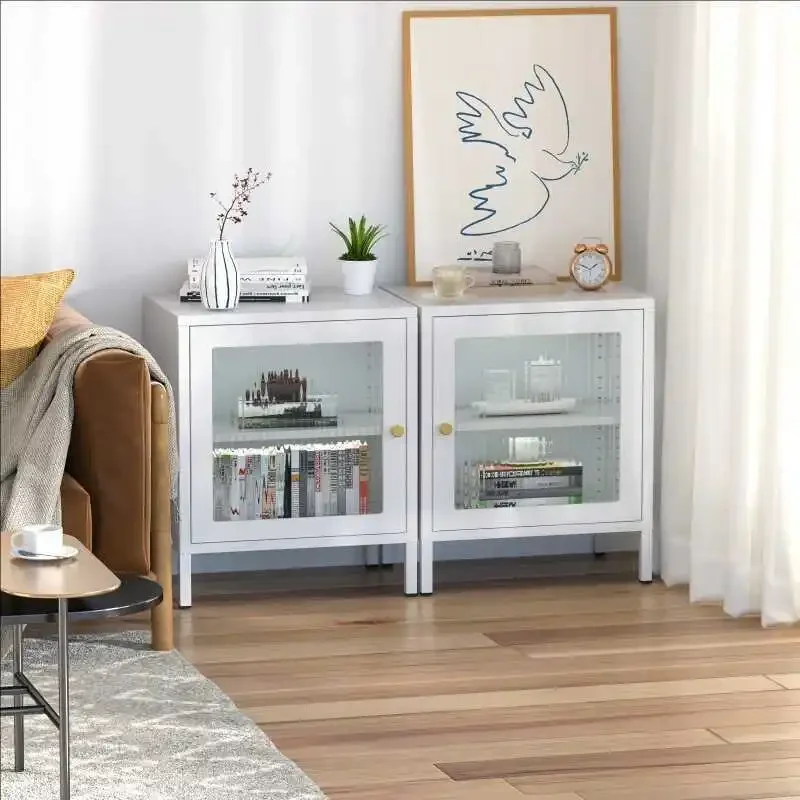 Metal Wrought Iron Bedroom Storage Bedside Table Living Room Sofa Side Storage Locker Balcony Side Tables Study Sides Cabinet