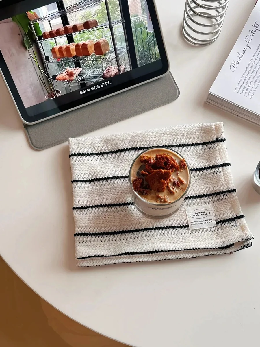 Black White Striped Tablecloth 4