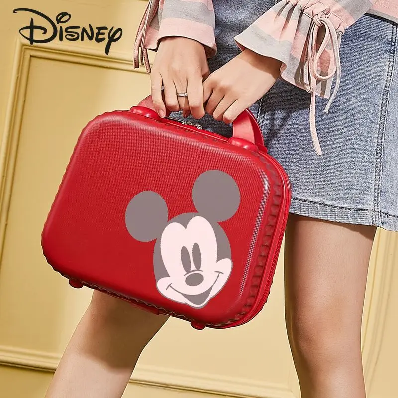 Disney Mickey New Women's Makeup Bag Fashion High Quality Home Storage ABS Box Cartoon Versatile Large Capacity Women's Handbag