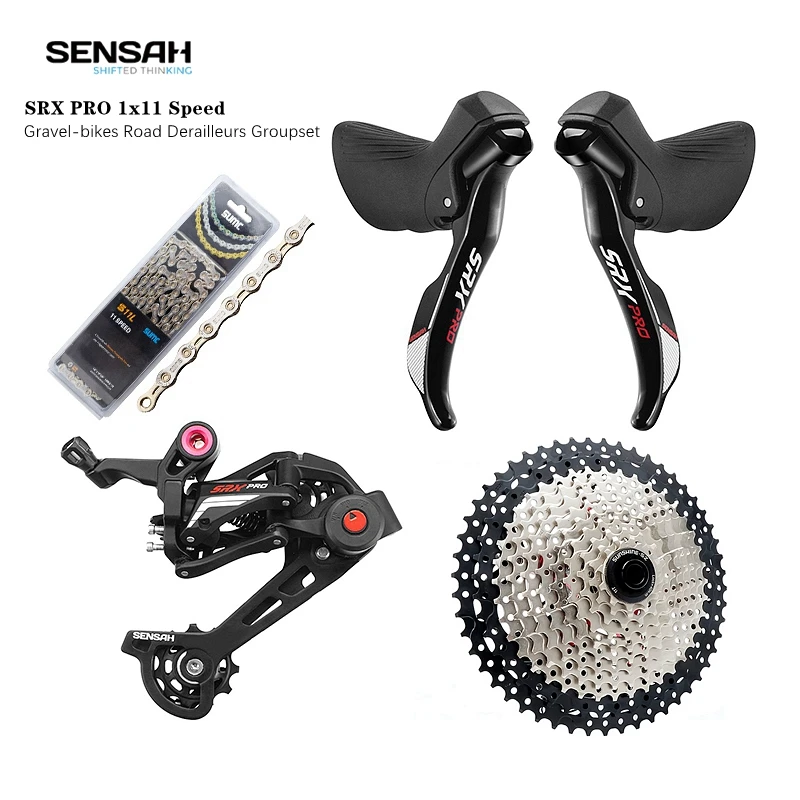 

SENSAH SRX PRO 1X11 Speed Road Bike Groupset R/L Shifter Rear Derailleurs Cassette Chains 11s Gravel Bike Group set for Shimano