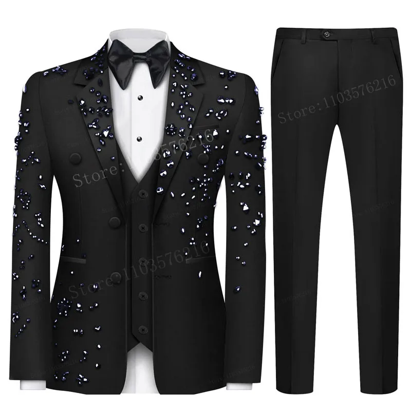 Luxury 2 Pieces Single Breasted Men's Suits Classic Fit 2 Button Suits Tuxedo Blazer for Wedding Groom Business Dinner Prom