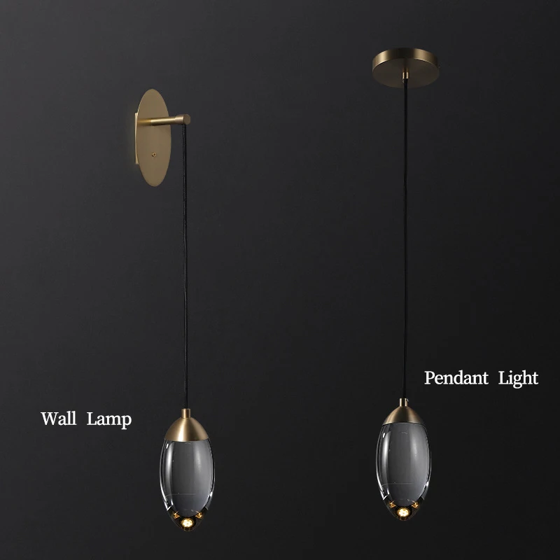 Postmodern Crystal Led Wall Light Copper Staircase Bedroom Bedside Living Room Background Wall Lamp 5