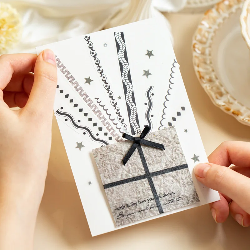 1팩/2팩 듀얼 소재 데코 스티커북 갭 시리즈 저널 DIY 데코 스티커 세트 4개 세트