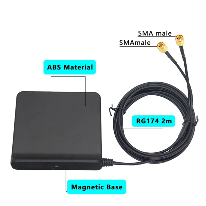 2X 신호 부스트 5G 4G LTE 3G GSM Mimo 공중 고이득, 외부 옴니 와이파이 안테나, 블랙 SMA 수, 12Dbi 600-6000Mhz