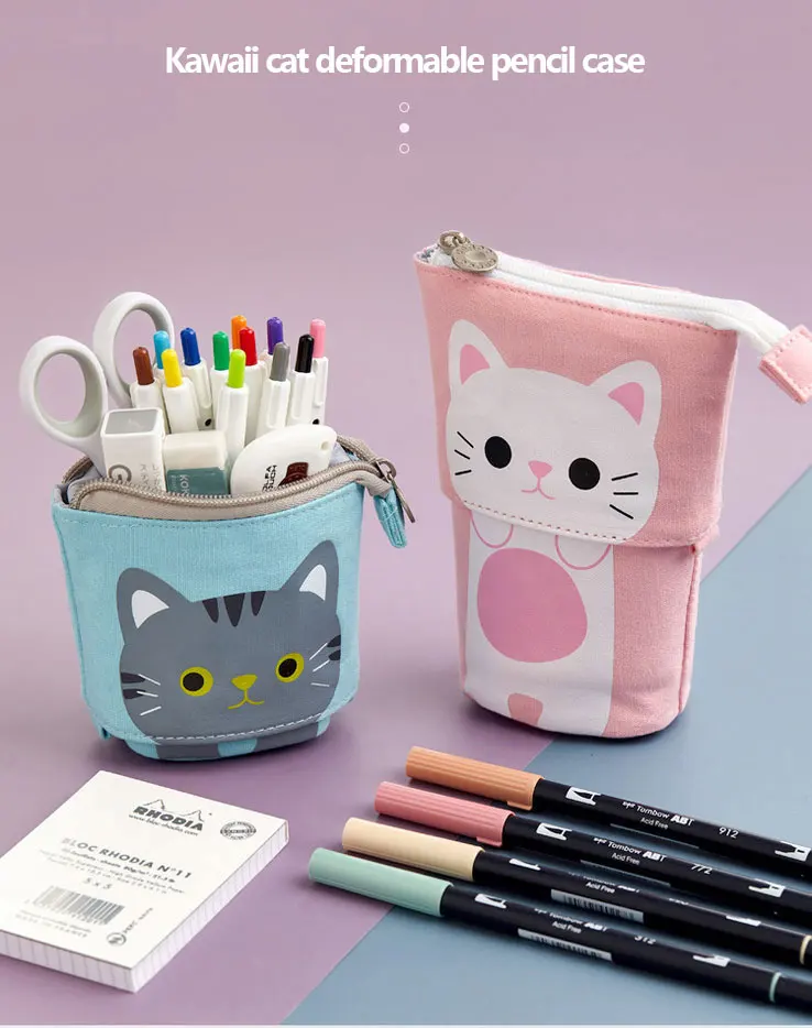 Canaan Standing Pencil Case Cute Telescopic Pen Holder Kawaii