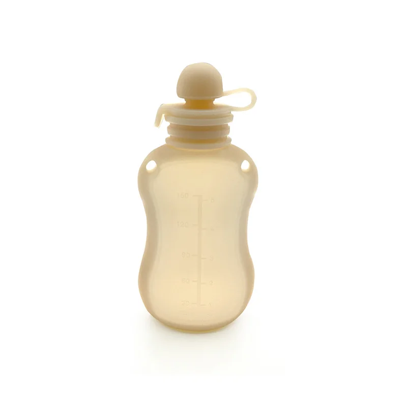 150ml Convenient Milk Storage Bag Reusable Silicone Complementary Food Pouch Refillable Baby Porridge Storage Solution Leakproof
