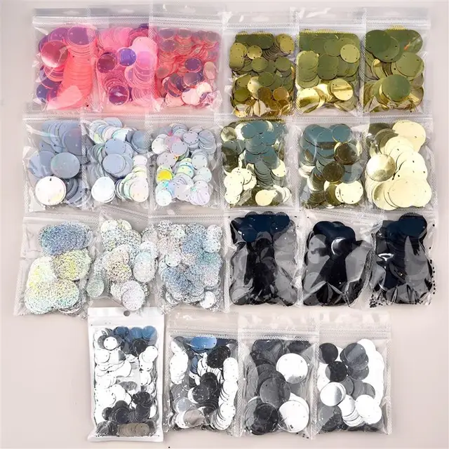 Paillettes Argentate 10mm 20mm 30mm - Forate - Per Cucito, Gioielli, Matrimoni - Fai Da Te - Foto 8