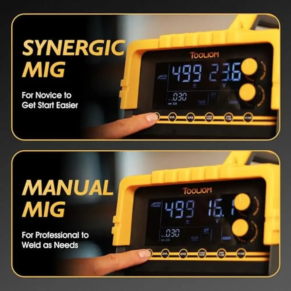 5-in-1 Welder 200A MIG/TIG/CUT/Stick Dual Voltage Aluminum Welding Machine LCD Display Plasma Cutter Compatible Spool Gun 4