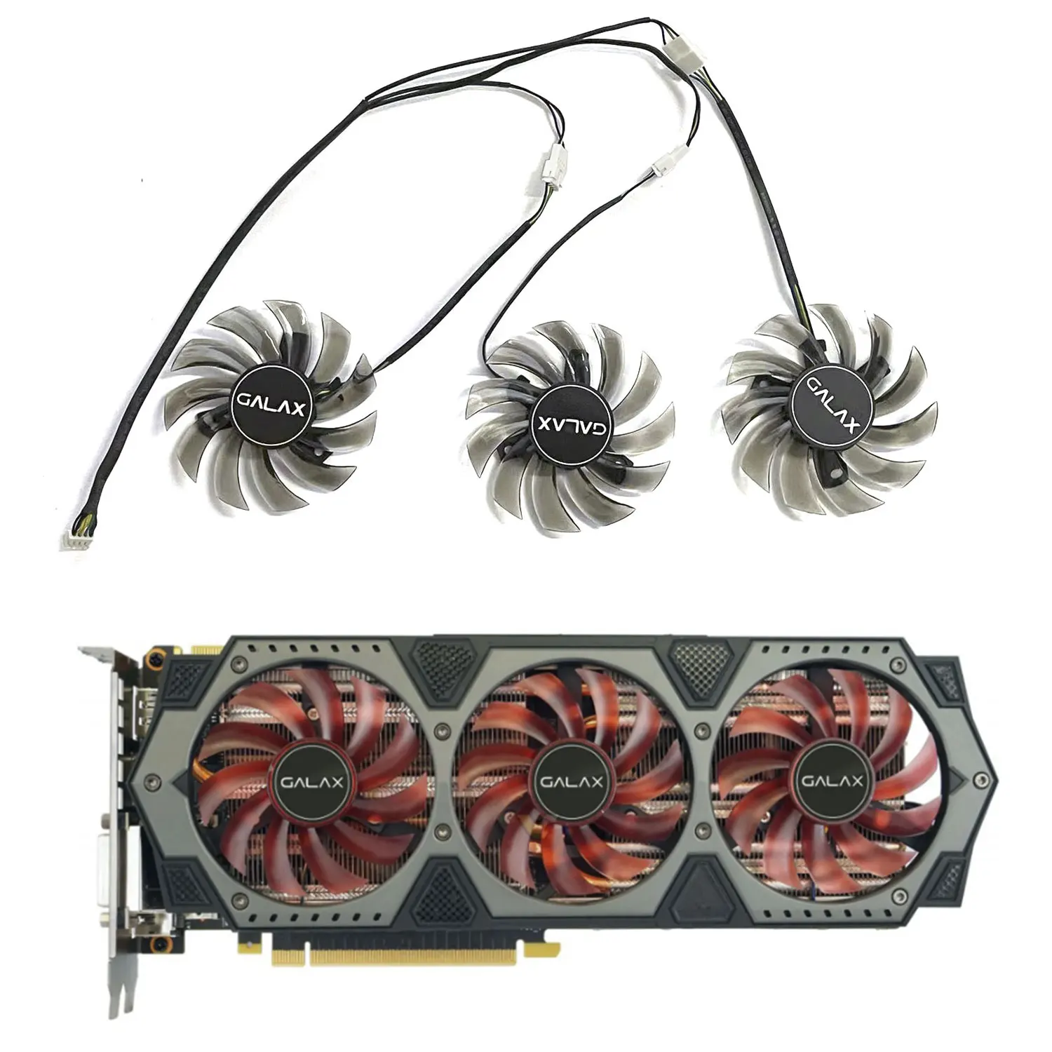 3 Ventola 75Mm 4Pin T128010Su Gtx970 Gpu Ventola Per Galax Geforce Gtx970 980 4Gb Soc Oc Ventola Di Ricambio Per Scheda Grafica
