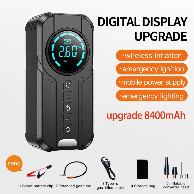 Buture 4 In 1 Jump Starter 150psi Pump Air Compressor 20000mah Power Bank  2500a Starting Device 15v Digital Tire Inflator - Jump Starter - AliExpress