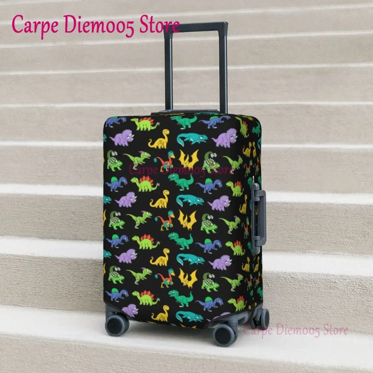

Dinosaurs Suitcase Cover Holiday Cartoon Cute Dinosaur Raptor Useful Luggage Accesories Travel Protector