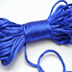 10 - Meter Satin Silk Knot Cord - 3mm Rattail Thread Rope (Blue)