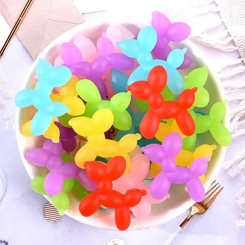 6Pcs Mini Resin Balloon Dog Accessories Hair Kawaii Home Decoration Earrings DIY Decorate