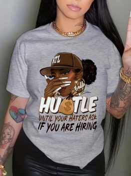 T-shirt da donna estiva con stampa oversize allentata casual girocollo a maniche corte top Fashion Streetwear O-Collo oversize 1