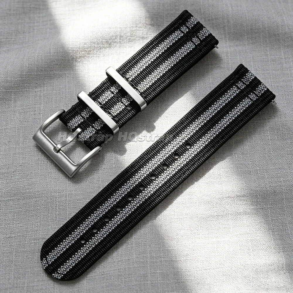 Universal Nylon Canvas Quick-Release Watch Strap – Adjustable Sport Band