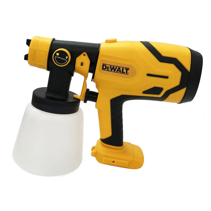 Cordless electric spray gun portable paint sprayer high power auto furniture coating airbrush for Dewalt battery electric power tools spray gun pressure regulator air brush compressor kit airless sprayer pump