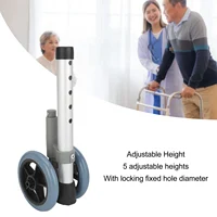 1 pair Walker Wheels Walker Wheels Adjustable Height Replacement Walker Feet Caster with Brake Wheel for Seniors Disabled People 2