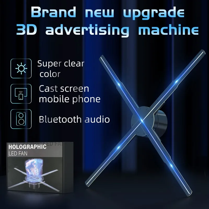 

P50 3D Fan Hologram Projector Wall-mounted Advertising Display Logo Light Images Led Sign Holographic Lamp Remote