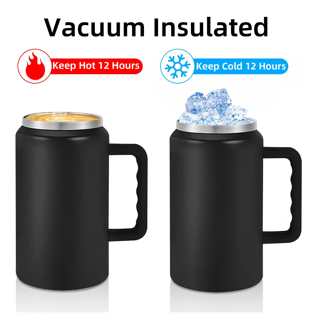 50oz Insulated Tumbler Cups With Lids and Straw Vacuum Travel Coffee Mug  With Handle Double Wall Stainless Steel Water Bottle - AliExpress