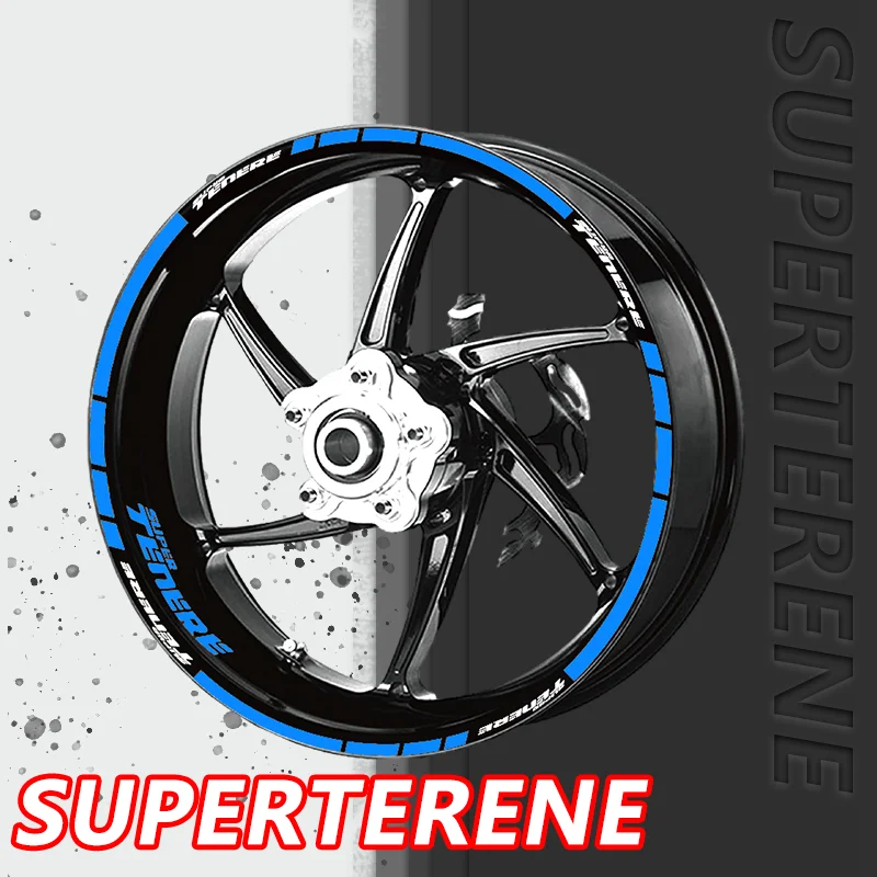 2024 For SUPER TENERE Motorcycle Wheel Stickers Decal Rim Reflective Tire Stripes Sticker Waterproof Accessorie Set Super Tenere 1 pc new women colorful super flash card irregular crystal metal hairband lady girls bling headband jewelry hair accessorie
