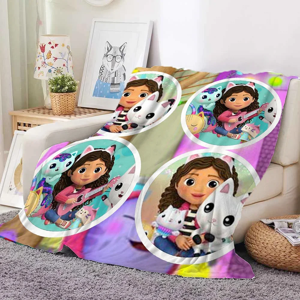 Gabbys’ Dollhouse Cartoon Blanket Flannel Throw Blanket for Kids Adult Lightweight Soft Blankets for Bed Sofa Airplane 100x150cm 5