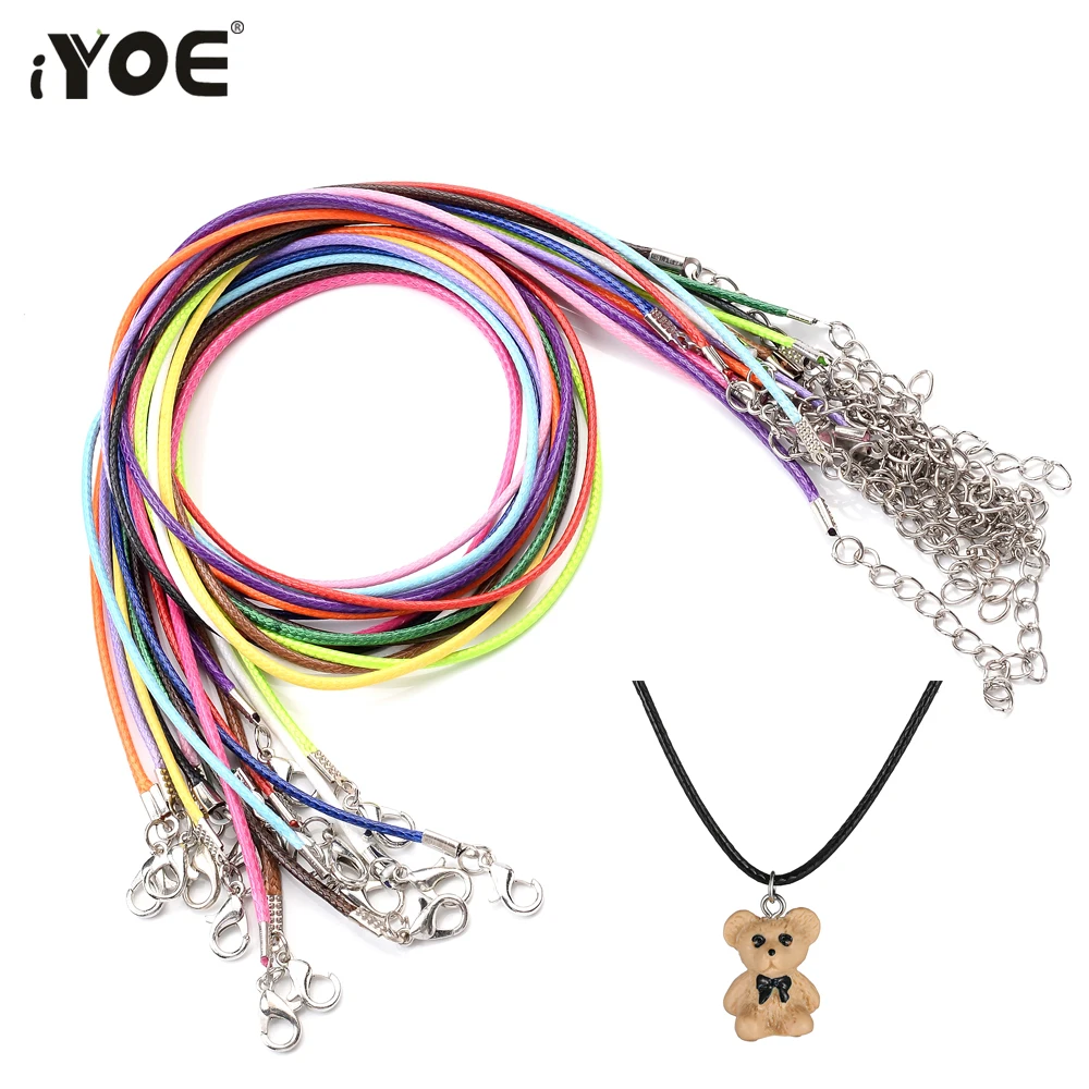 10 pcs/Pack PU Leather Cord Chain Necklace with Lobster Clasp Jewelry Findings 