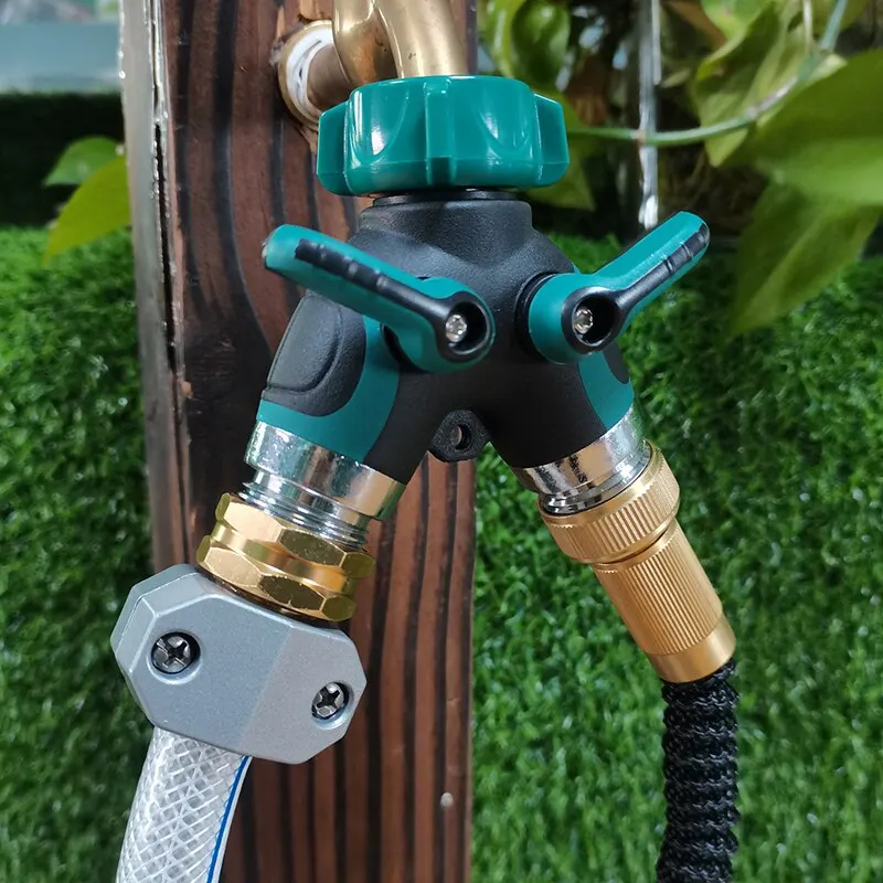 Garden Hose Splitter Y-Type Zinc Alloy Hose Splitter Double Way Joint One Split Two Faucet Diverter Garden Accessories Internal Thread Water-Diverter