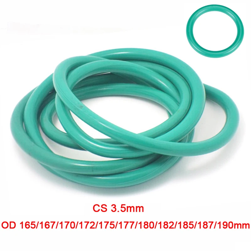 1Pcs Green FKM Fluorine Rubber O Ring Oil Sealing Gasket CS3.5mm OD 165
