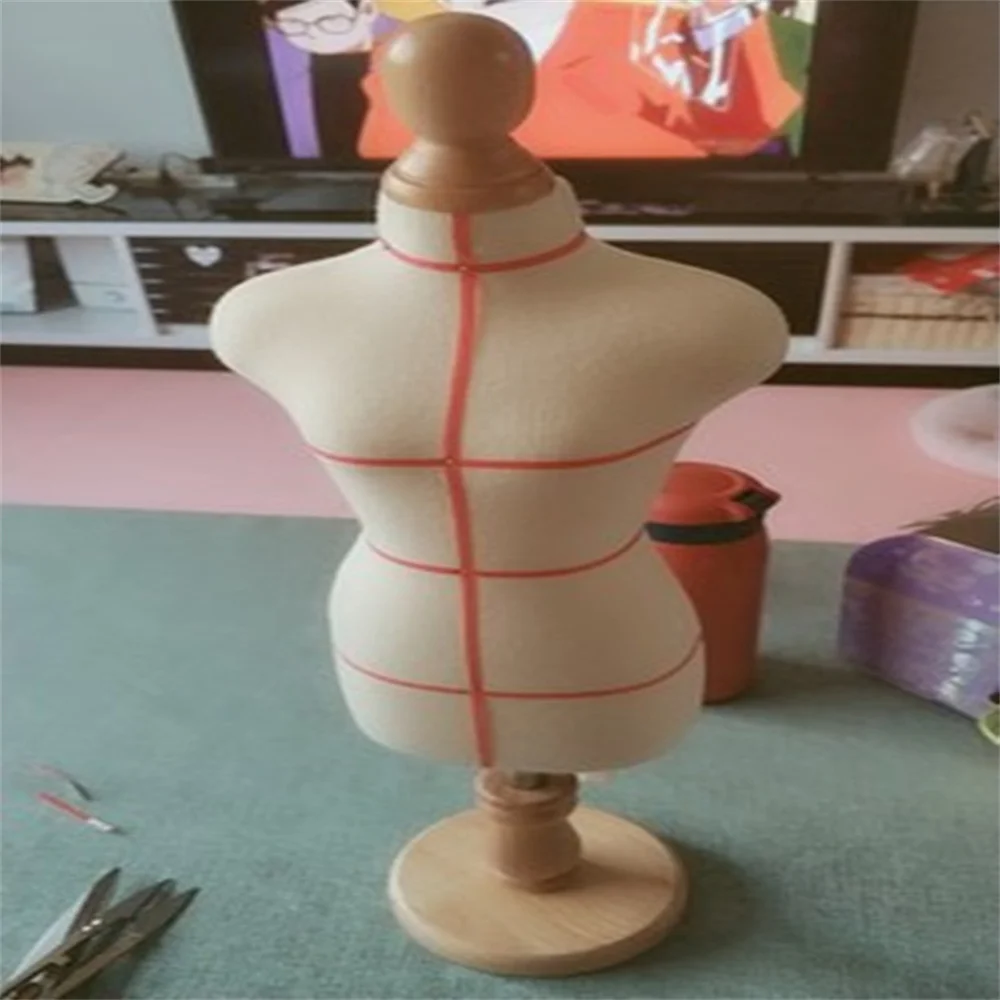 Dress Sewing Foam Female Mannequin, Can Pin Jewelry, Flexible Women Scale Jersey Bust, Adjustable Rack,1/3